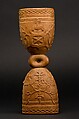 Double Bell with Crest (Kunda), Wood, Kongo peoples